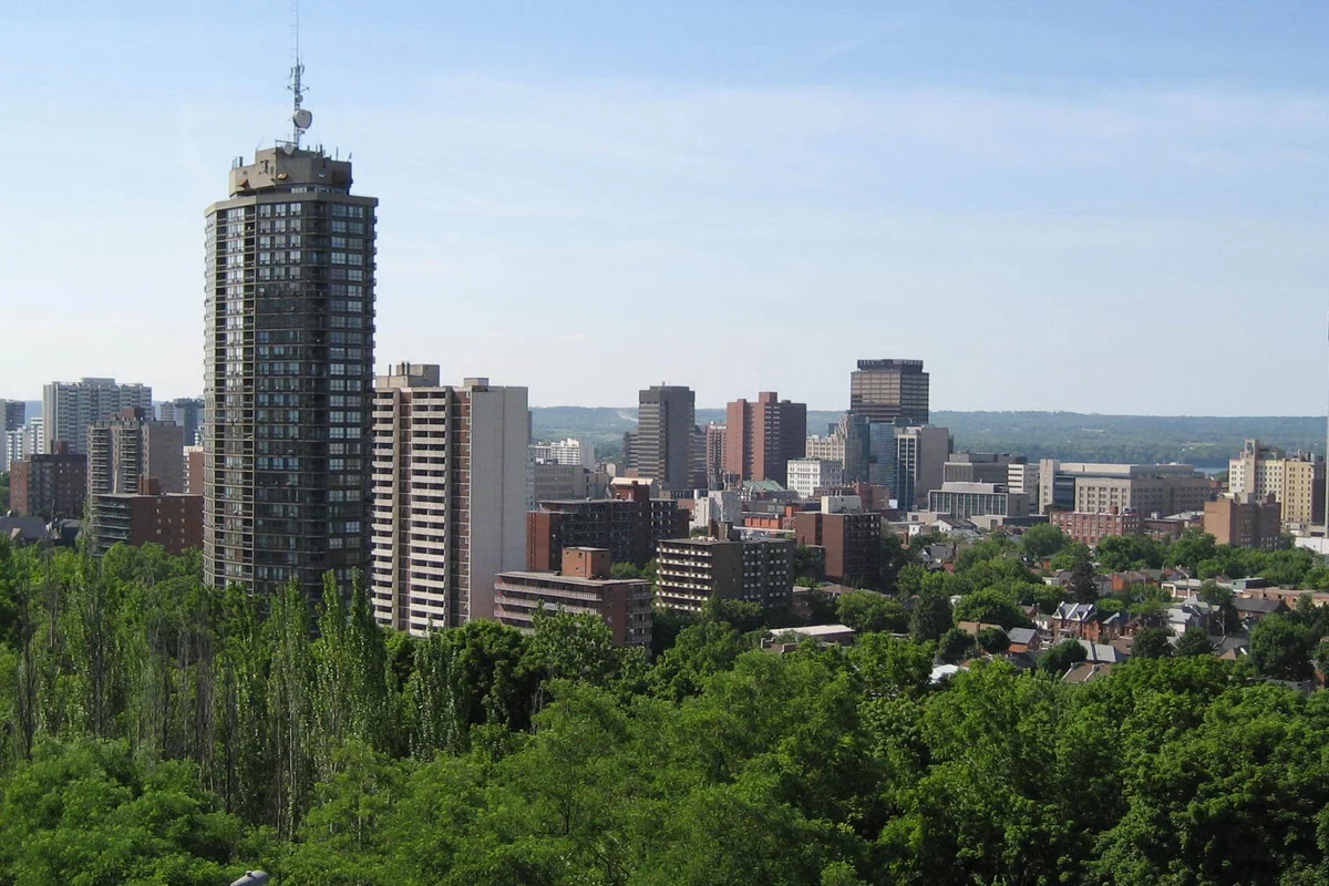 Downtown Hamilton skyline from the Niagara Escarpment