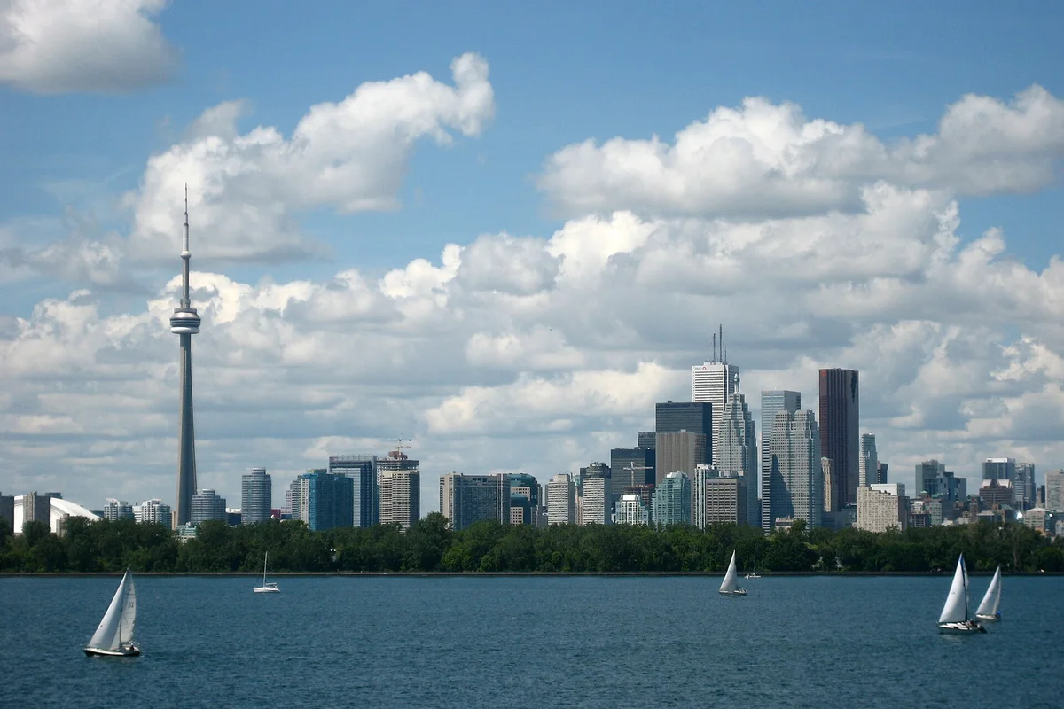Toronto skyline across the waterfront