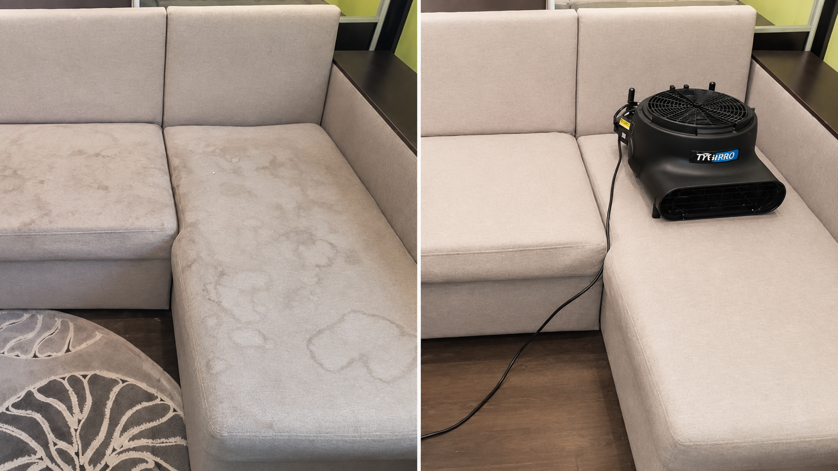 Sectional sofa cleaning result by SoftNest Mississauga